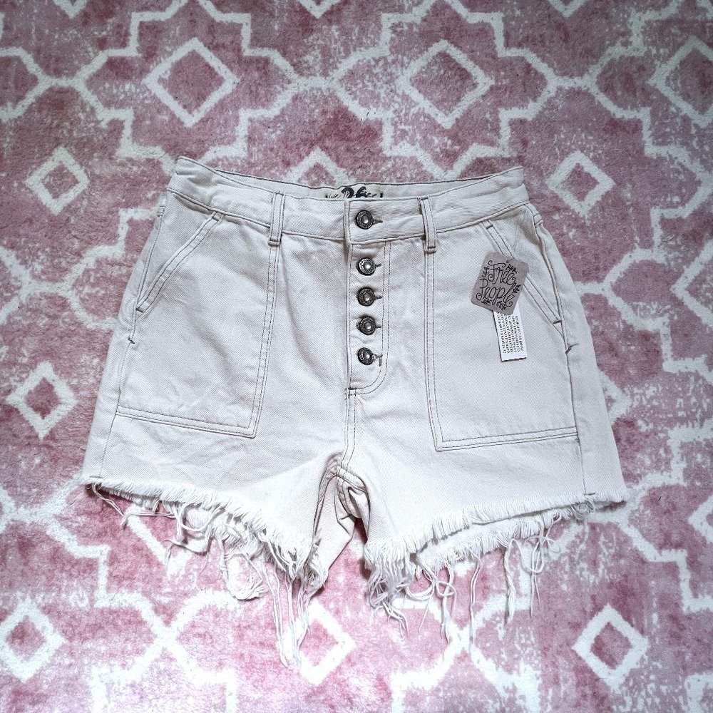 Free People Button Front Utility Short